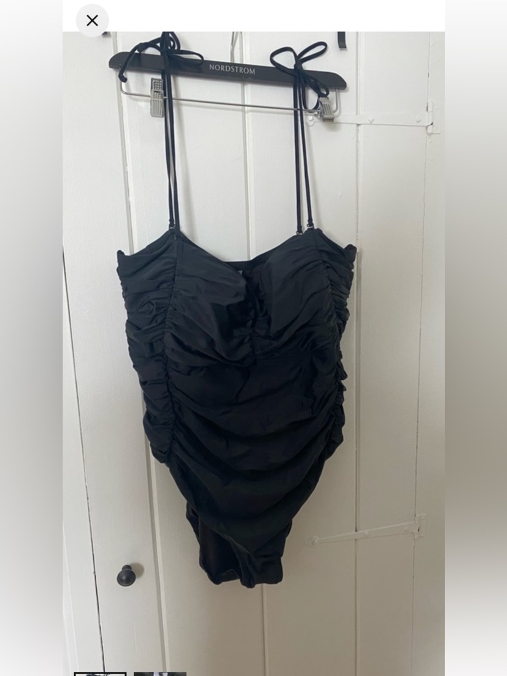 J. Crew Black Ruched One-Piece Swimsuit